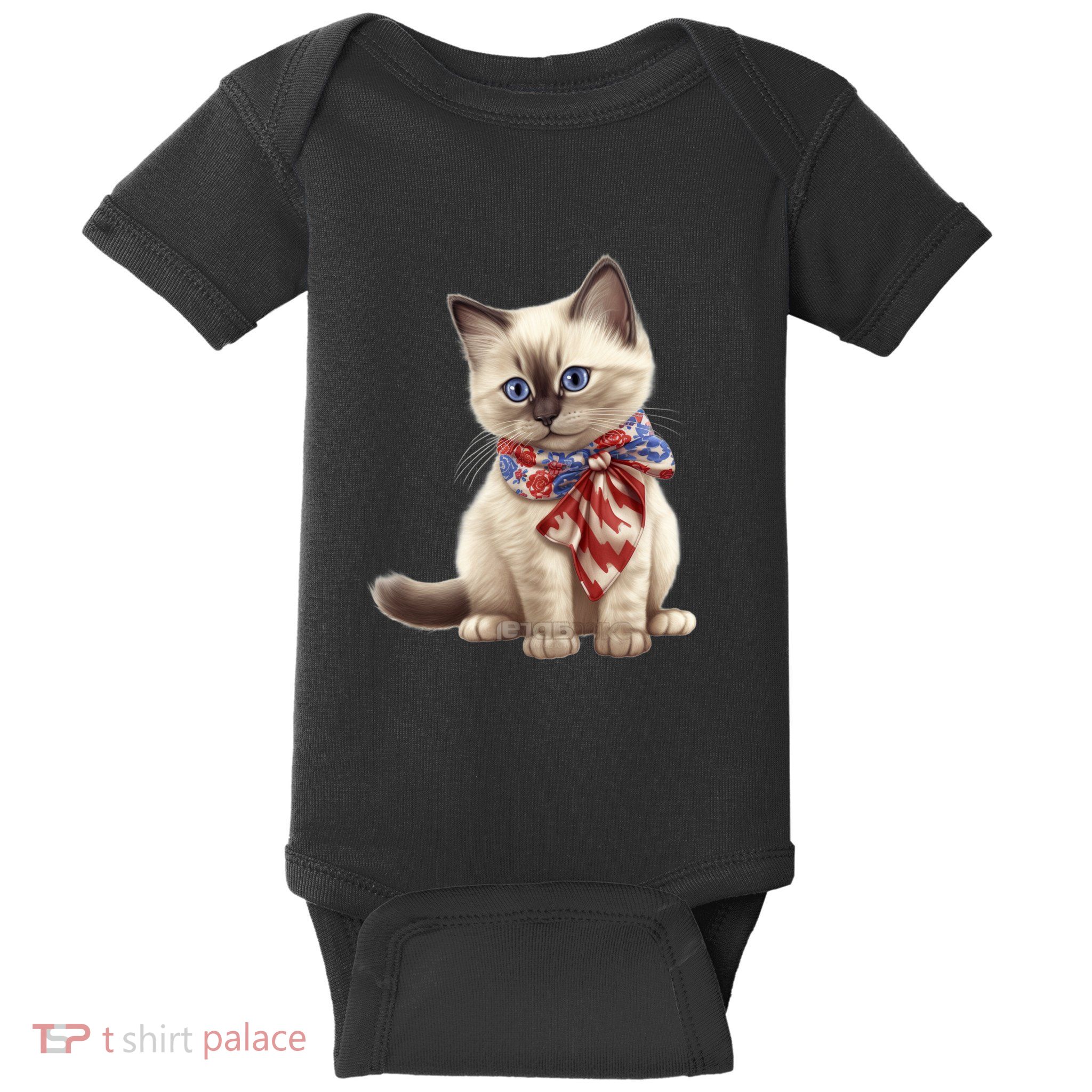 American Cat 4th Of July Cat Patriotic Cats Birman Kitten Baby Bodysuit