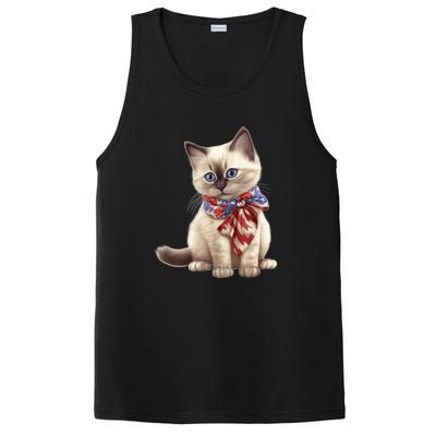 American Cat 4th Of July Cat Patriotic Cats Birman Kitten PosiCharge Competitor Tank