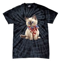 American Cat 4th Of July Cat Patriotic Cats Birman Kitten Tie-Dye T-Shirt