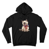 American Cat 4th Of July Cat Patriotic Cats Birman Kitten Tall Hoodie