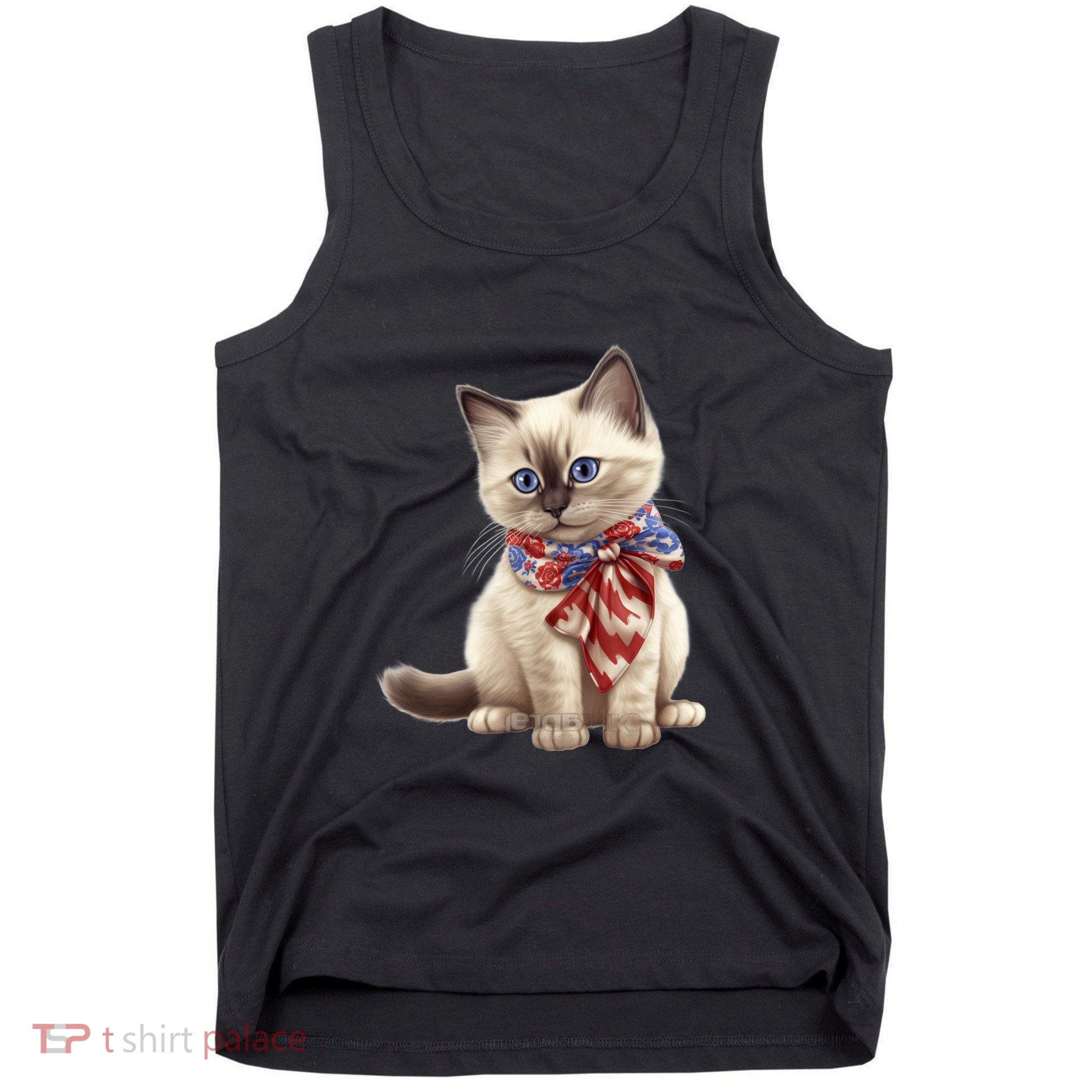 American Cat 4th Of July Cat Patriotic Cats Birman Kitten Tank Top