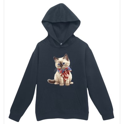 American Cat 4th Of July Cat Patriotic Cats Birman Kitten Urban Pullover Hoodie