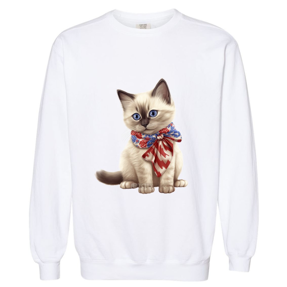 American Cat 4th Of July Cat Patriotic Cats Birman Kitten Garment-Dyed Sweatshirt
