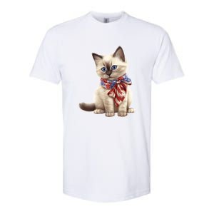 American Cat 4th Of July Cat Patriotic Cats Birman Kitten Softstyle CVC T-Shirt