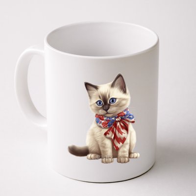 American Cat 4th Of July Cat Patriotic Cats Birman Kitten Coffee Mug