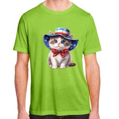 American Cat 4th Of July Cat Patriotic Cats Bombay Kitten Adult ChromaSoft Performance T-Shirt