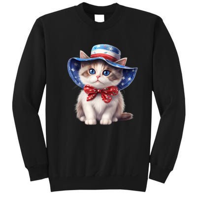 American Cat 4th Of July Cat Patriotic Cats Bombay Kitten Sweatshirt