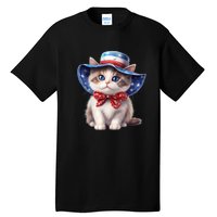 American Cat 4th Of July Cat Patriotic Cats Bombay Kitten Tall T-Shirt