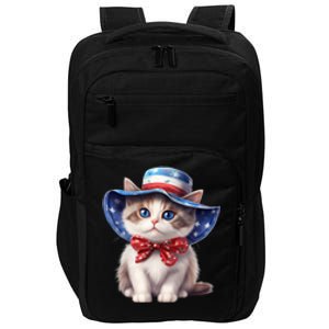 American Cat 4th Of July Cat Patriotic Cats Bombay Kitten Impact Tech Backpack