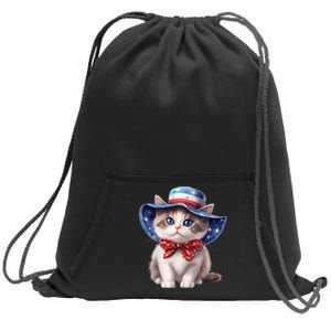 American Cat 4th Of July Cat Patriotic Cats Bombay Kitten Sweatshirt Cinch Pack Bag