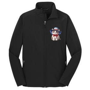 American Cat 4th Of July Cat Patriotic Cats Bombay Kitten Core Soft Shell Jacket