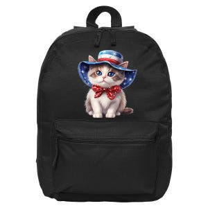 American Cat 4th Of July Cat Patriotic Cats Bombay Kitten 16 in Basic Backpack