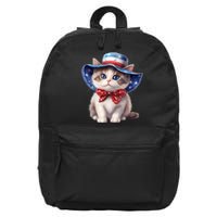 American Cat 4th Of July Cat Patriotic Cats Bombay Kitten 16 in Basic Backpack