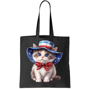 American Cat 4th Of July Cat Patriotic Cats Bombay Kitten Tote Bag