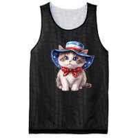 American Cat 4th Of July Cat Patriotic Cats Bombay Kitten Mesh Reversible Basketball Jersey Tank