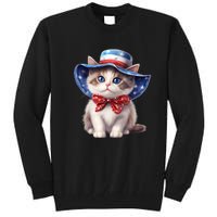 American Cat 4th Of July Cat Patriotic Cats Bombay Kitten Tall Sweatshirt