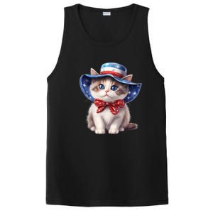 American Cat 4th Of July Cat Patriotic Cats Bombay Kitten PosiCharge Competitor Tank