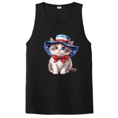 American Cat 4th Of July Cat Patriotic Cats Bombay Kitten PosiCharge Competitor Tank