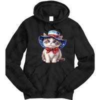 American Cat 4th Of July Cat Patriotic Cats Bombay Kitten Tie Dye Hoodie