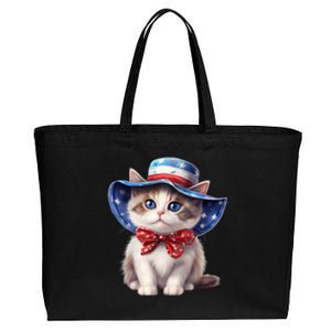 American Cat 4th Of July Cat Patriotic Cats Bombay Kitten Cotton Canvas Jumbo Tote