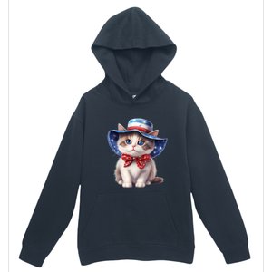 American Cat 4th Of July Cat Patriotic Cats Bombay Kitten Urban Pullover Hoodie