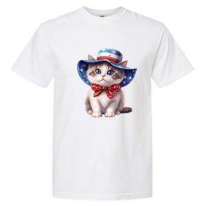 American Cat 4th Of July Cat Patriotic Cats Bombay Kitten Garment-Dyed Heavyweight T-Shirt