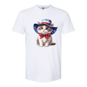 American Cat 4th Of July Cat Patriotic Cats Bombay Kitten Softstyle CVC T-Shirt