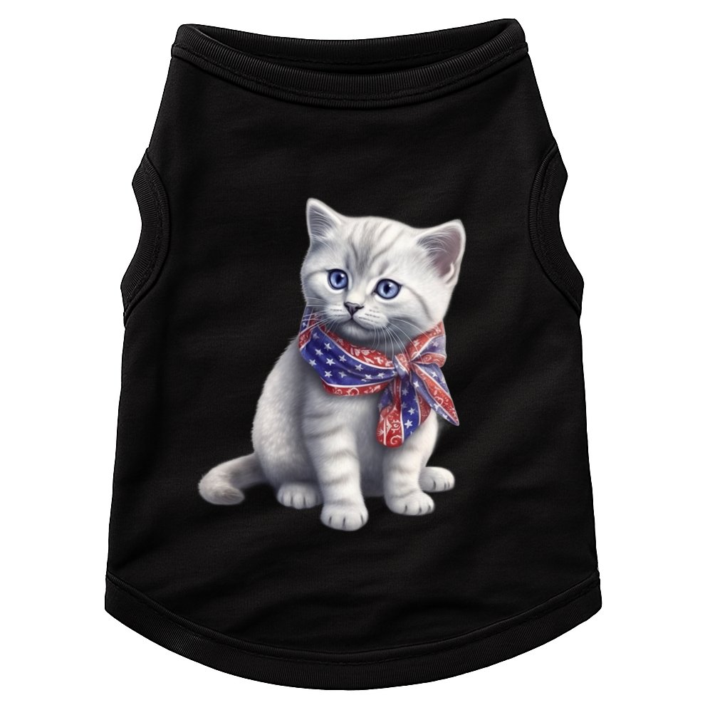 American Cat 4th Of July Cat Patriotic Cats British Shorthair Kitten Doggie Tank