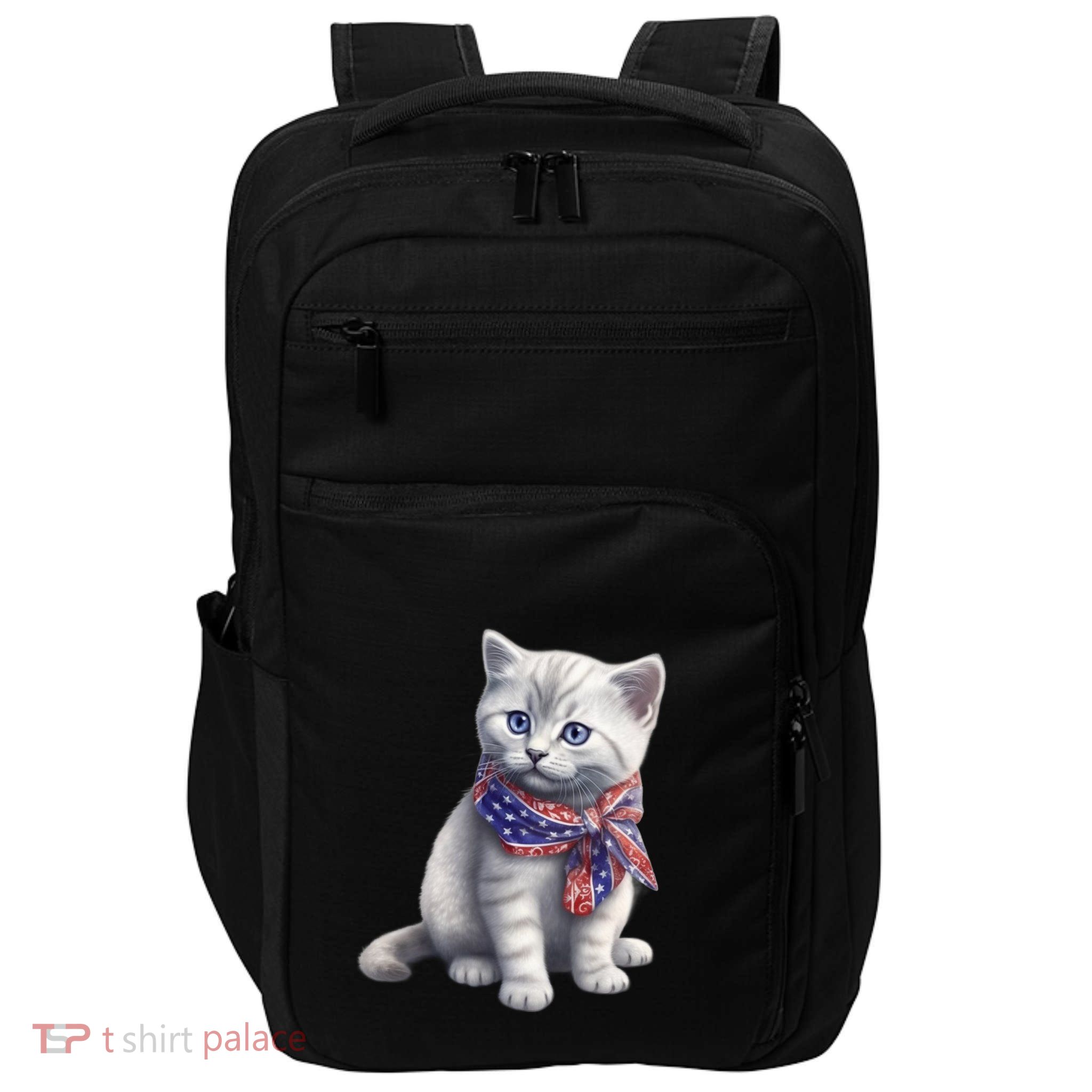 American Cat 4th Of July Cat Patriotic Cats British Shorthair Kitten Impact Tech Backpack