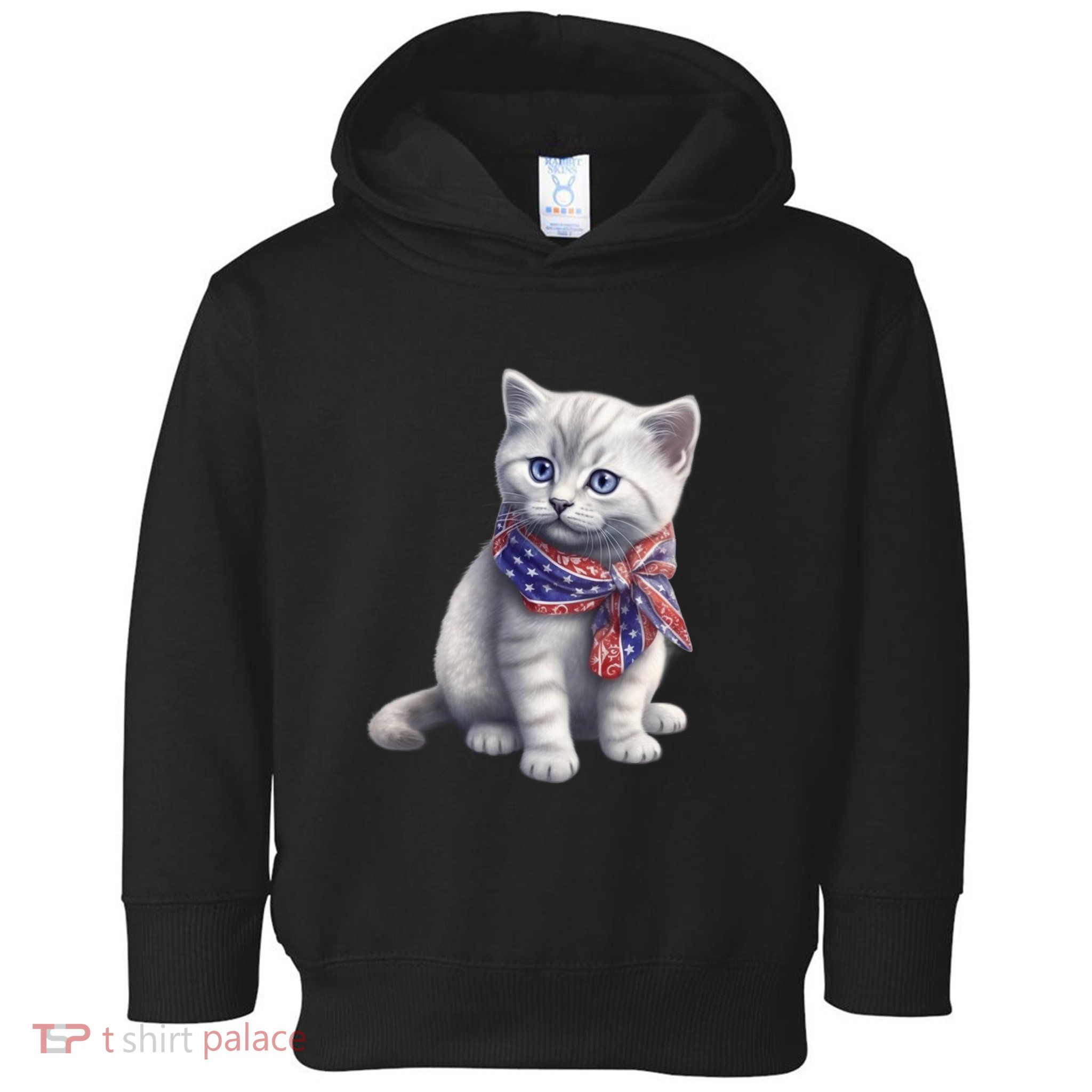 American Cat 4th Of July Cat Patriotic Cats British Shorthair Kitten Toddler Hoodie