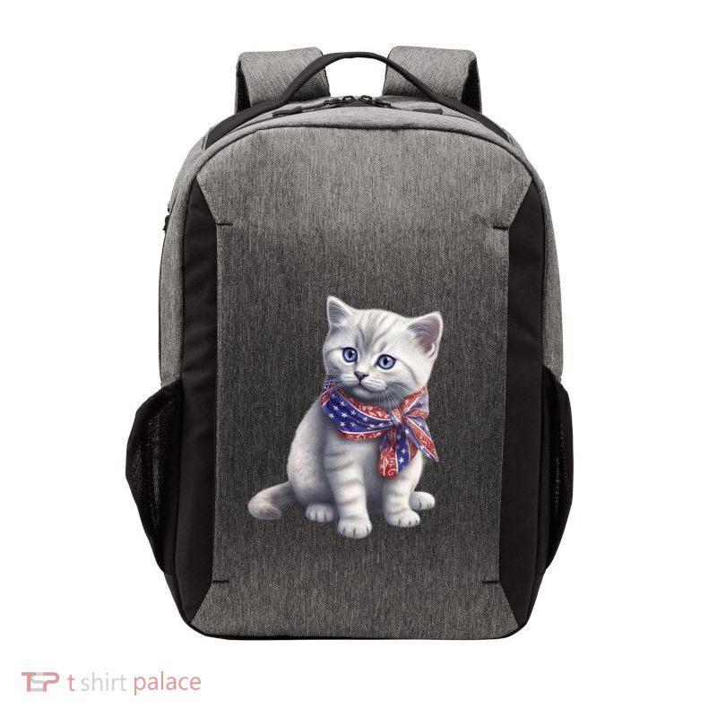 American Cat 4th Of July Cat Patriotic Cats British Shorthair Kitten Vector Backpack