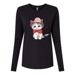 American Cat 4th Of July Cat Patriotic Cats Somali Kitten Womens Cotton Relaxed Long Sleeve T-Shirt