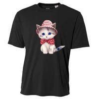 American Cat 4th Of July Cat Patriotic Cats Somali Kitten Cooling Performance Crew T-Shirt