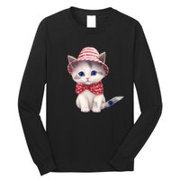 American Cat 4th Of July Cat Patriotic Cats Somali Kitten Long Sleeve Shirt