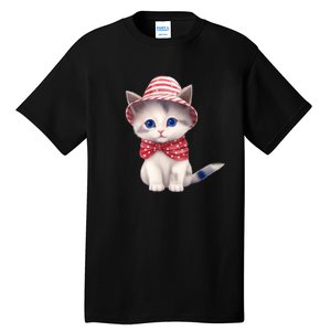 American Cat 4th Of July Cat Patriotic Cats Somali Kitten Tall T-Shirt