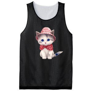 American Cat 4th Of July Cat Patriotic Cats Somali Kitten Mesh Reversible Basketball Jersey Tank