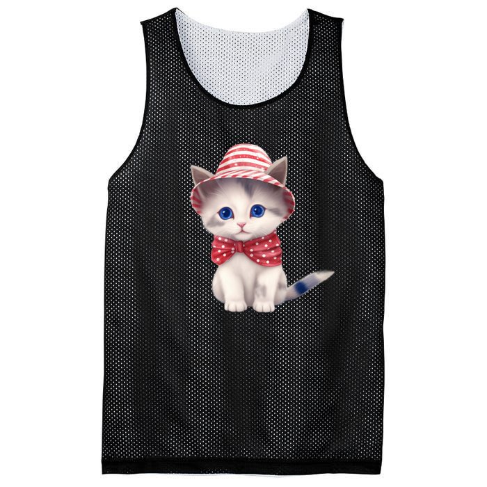 American Cat 4th Of July Cat Patriotic Cats Somali Kitten Mesh Reversible Basketball Jersey Tank