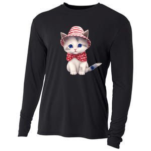 American Cat 4th Of July Cat Patriotic Cats Somali Kitten Cooling Performance Long Sleeve Crew