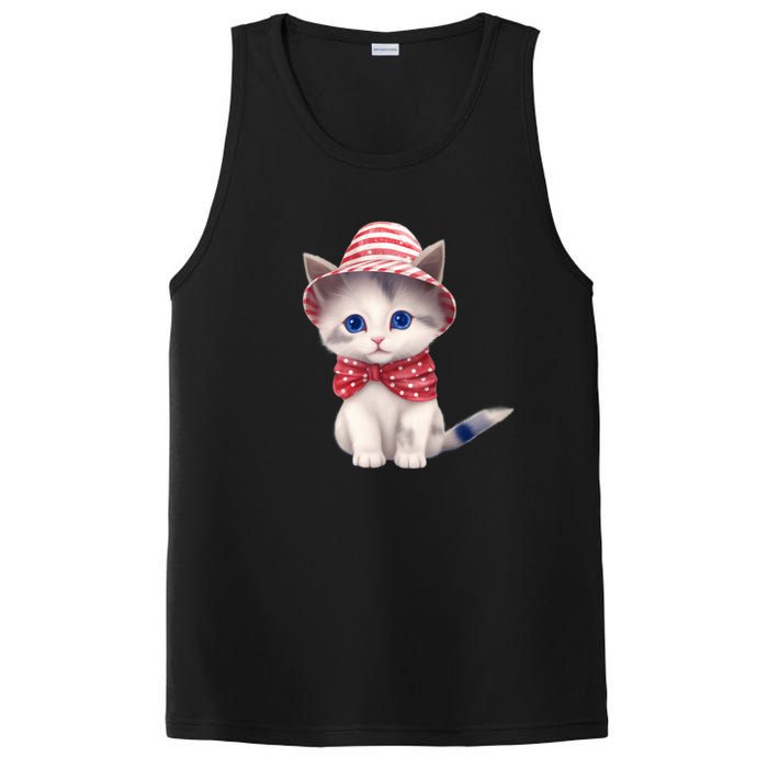 American Cat 4th Of July Cat Patriotic Cats Somali Kitten PosiCharge Competitor Tank