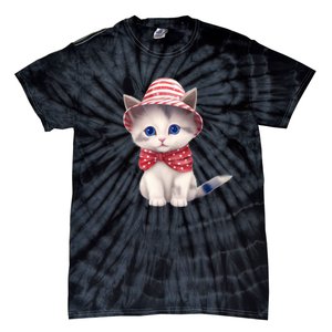 American Cat 4th Of July Cat Patriotic Cats Somali Kitten Tie-Dye T-Shirt