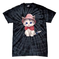 American Cat 4th Of July Cat Patriotic Cats Somali Kitten Tie-Dye T-Shirt