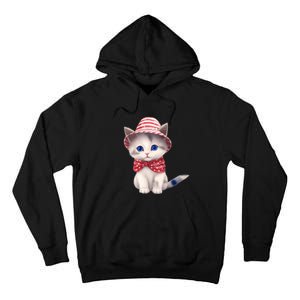 American Cat 4th Of July Cat Patriotic Cats Somali Kitten Tall Hoodie