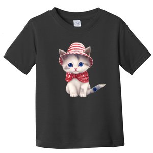 American Cat 4th Of July Cat Patriotic Cats Somali Kitten Toddler T-Shirt