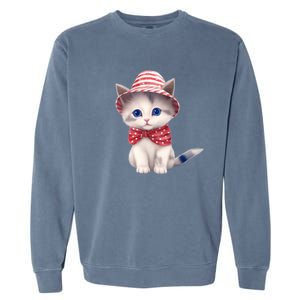 American Cat 4th Of July Cat Patriotic Cats Somali Kitten Garment-Dyed Sweatshirt