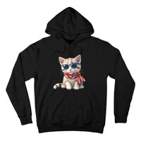 American Cat 4th Of July Cat Patriotic Cats Bengal Kitten Hoodie