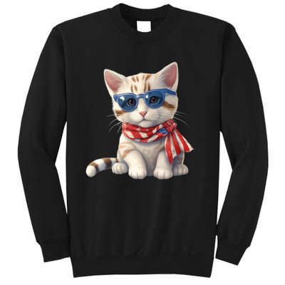 American Cat 4th Of July Cat Patriotic Cats Bengal Kitten Sweatshirt