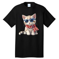 American Cat 4th Of July Cat Patriotic Cats Bengal Kitten Tall T-Shirt