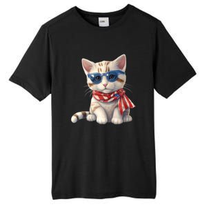 American Cat 4th Of July Cat Patriotic Cats Bengal Kitten Tall Fusion ChromaSoft Performance T-Shirt