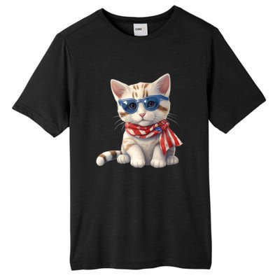 American Cat 4th Of July Cat Patriotic Cats Bengal Kitten Tall Fusion ChromaSoft Performance T-Shirt