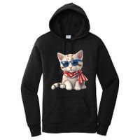 American Cat 4th Of July Cat Patriotic Cats Bengal Kitten Women's Pullover Hoodie